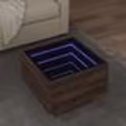 vidaXL Table d'appoint et LED chêne marron 40x40x30 cm bois ingénierie