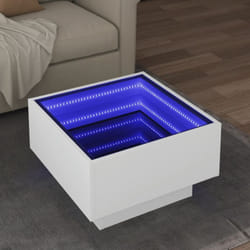 Vidaxl - Table basse avec led blanc 50x50x30 cm bois d'ingénierie