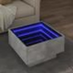 vidaXL Table basse avec LED gris béton 50x50x30 cm bois d'ingénierie