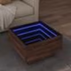 vidaXL Table basse avec LED chêne marron 50x50x30 cm bois d'ingénierie