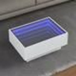 vidaXL Table basse avec LED blanc 70x50x30 cm bois d'ingénierie