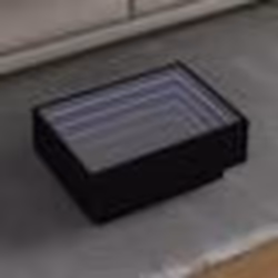 vidaXL Table basse avec LED noir 70x50x30 cm bois d'ingénierie