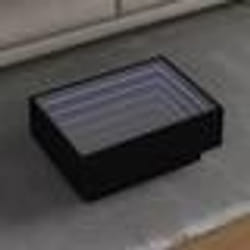 vidaXL Table basse avec LED noir 70x50x30 cm bois d'ingénierie