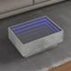 vidaXL Table basse avec LED gris béton 70x50x30 cm bois d'ingénierie