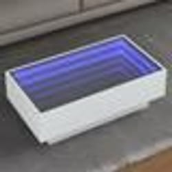 vidaXL Table basse avec LED blanc 90x50x30 cm bois d'ingénierie