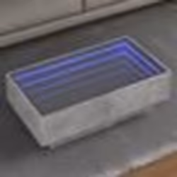 vidaXL Table basse avec LED gris béton 90x50x30 cm bois d'ingénierie