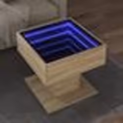 vidaXL Table basse avec LED chêne sonoma 50x50x45 cm bois d'ingénierie