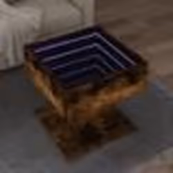 vidaXL Table basse avec LED chêne fumé 50x50x45 cm bois d'ingénierie