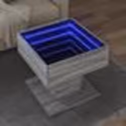 vidaXL Table basse avec LED sonoma gris 50x50x45 cm bois d'ingénierie