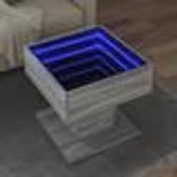 vidaXL Table basse avec LED sonoma gris 50x50x45 cm bois d'ingénierie