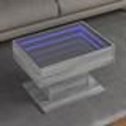 vidaXL Table basse avec LED sonoma gris 70x50x45 cm bois d'ingénierie
