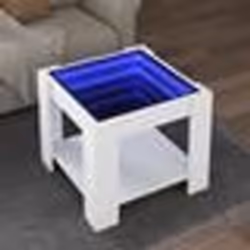 vidaXL Table basse avec LED blanc 53x53x45 cm bois d'ingénierie