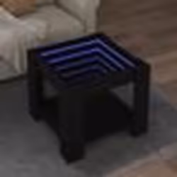 vidaXL Table basse avec LED noir 53x53x45 cm bois d'ingénierie