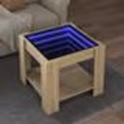 vidaXL Table basse avec LED chêne sonoma 53x53x45 cm bois d'ingénierie