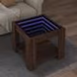 vidaXL Table basse avec LED chêne marron 53x53x45 cm bois d'ingénierie