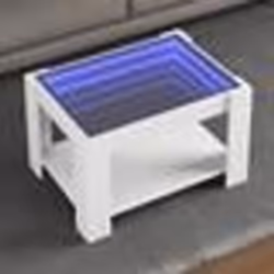 vidaXL Table basse avec LED blanc 73x53x45 cm bois d'ingénierie