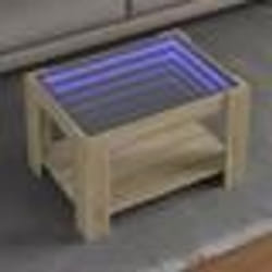 vidaXL Table basse avec LED chêne sonoma 73x53x45 cm bois d'ingénierie