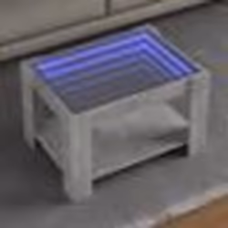 vidaXL Table basse avec LED gris béton 73x53x45 cm bois d'ingénierie