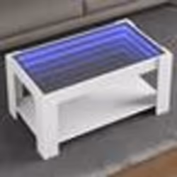vidaXL Table basse avec LED blanc 93x53x45 cm bois d'ingénierie