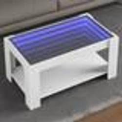 vidaXL Table basse avec LED blanc 93x53x45 cm bois d'ingénierie