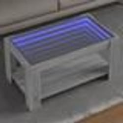 vidaXL Table basse avec LED sonoma gris 93x53x45 cm bois d'ingénierie