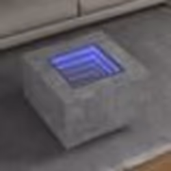 vidaXL Table basse avec LED gris béton 60x60x40 cm bois d'ingénierie