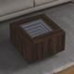 vidaXL Table basse avec LED chêne marron 60x60x40 cm bois d'ingénierie
