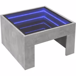 Cette table basse unique dotée d'un miroir à LED infini est adaptée à différents endroits. Matériau stable et durable : le bo ...