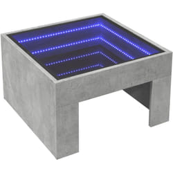 Vidaxl - Table basse avec led infini gris béton 50x50x30 cm
