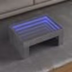 vidaXL Table basse avec LED infini gris béton 70x50x30 cm
