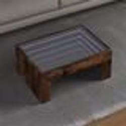 vidaXL Table basse avec LED infini chêne fumé 70x50x30 cm