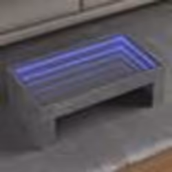 vidaXL Table basse avec LED infini gris béton 90x50x30 cm