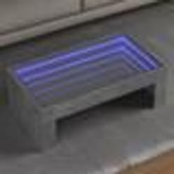 vidaXL Table basse avec LED infini gris béton 90x50x30 cm