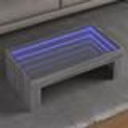 vidaXL Table basse avec LED infini sonoma gris 90x50x30 cm
