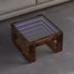 vidaXL Table basse avec LED infini chêne fumé 50x53x30 cm