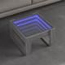 vidaXL Table basse avec LED infini sonoma gris 50x53x30 cm