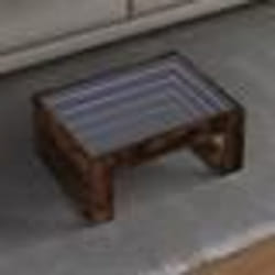 vidaXL Table basse avec LED infini chêne fumé 70x53x30 cm