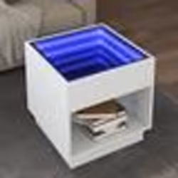vidaXL Table basse avec LED infini blanc 50x50x50 cm