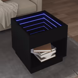 Cette table basse unique dotée d'un miroir à LED infini est adaptée à différents endroits. Matériau stable et durable : le bo ...