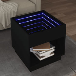 Vidaxl - Table basse avec led infini noir 50x50x50 cm