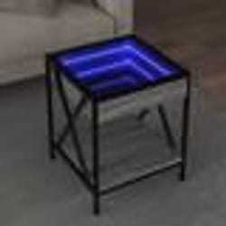 vidaXL Table basse avec LED Infinity sonoma gris 40x40x49 cm