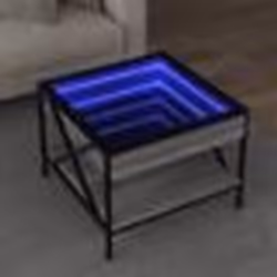 vidaXL Table basse avec LED Infinity sonoma gris 50x50x38 cm
