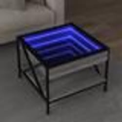 vidaXL Table basse avec LED Infinity sonoma gris 50x50x38 cm