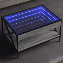 vidaXL Table basse avec LED infini sonoma gris 70x50x38 cm