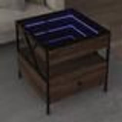 vidaXL Table basse avec LED Infinity chêne marron 50x50x51 cm