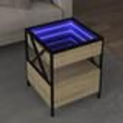 vidaXL Table basse avec LED Infinity chêne sonoma 40x40x51 cm