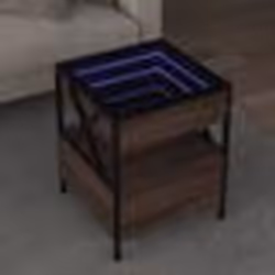 vidaXL Table basse avec LED Infinity chêne marron 40x40x51 cm