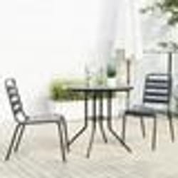 vidaXL Ensemble de chaises de jardin empilables 3 pcs anthracite