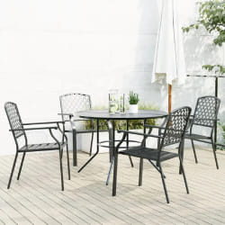 vidaXL Ensemble de Chaises de Jardin 5 pcs - Anthracite