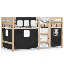 VidaXL 3283808 Lit pour enfant Noir, Blanc Polyester
